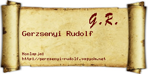 Gerzsenyi Rudolf névjegykártya